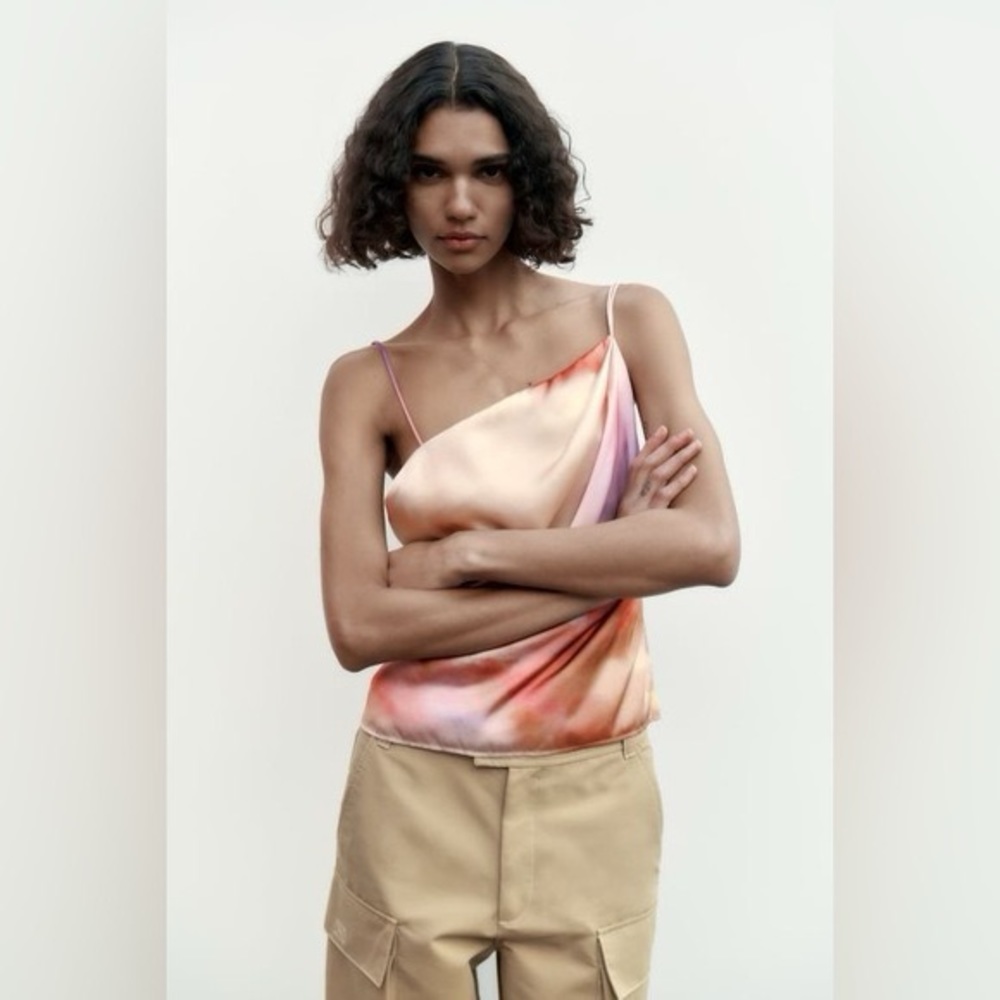 ZARA satin asymmetrical top